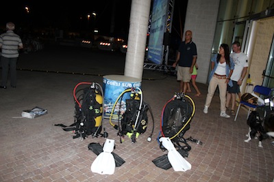 Il ‘corner’ del diving ‘Free Diver’ di Porto Viro ed il suo Presidente Filippo Carlin...